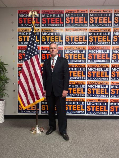 Fountain Valley Mayor Patrick Harper attends an event in support of 45th District Congressional Republican candidate Rep. Michelle Steel in Buena Park, Calif., on Nov. 8, 2022. (Rudy Blalock/The Epoch Times)