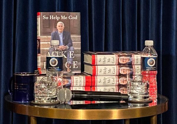 Former Vice President Mike Pence promotes his new book at the Ronald Reagan Presidential Library in Simi Valley, Calif., on Nov. 17, 2022.(Jill McLaughlin/The Epoch Times)