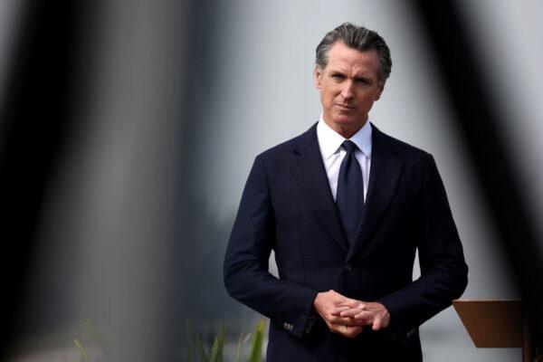 California Gov. Gavin Newsom speaks during a press conference in San Francisco, Calif., on Oct. 06, 2022. (Justin Sullivan/Getty Images)
