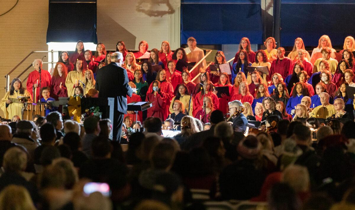 People celebrate the 28th annual Christams Celebration in Orange, Calif., on Dec. 4, 2022. (John Fredricks/The Epoch Times)