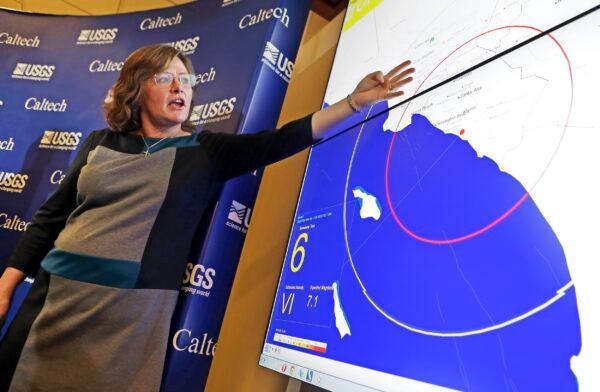 Lucy Jones, senior advisor for risk reduction for the U.S. Geological Survey, seen in this 2014 file photo, said Southern California has had 13 earthquakes of 4.0 magnitude or larger in 2024. (File Photo by Reed Saxon/AP Photo)