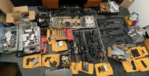 Authorities found items including assault weapons, handguns, and thousands of rounds of ammunition following a barricade at a residence in Studio City, Calif., on Jan. 4, 2023. (Courtesy of Los Angeles Police Department)