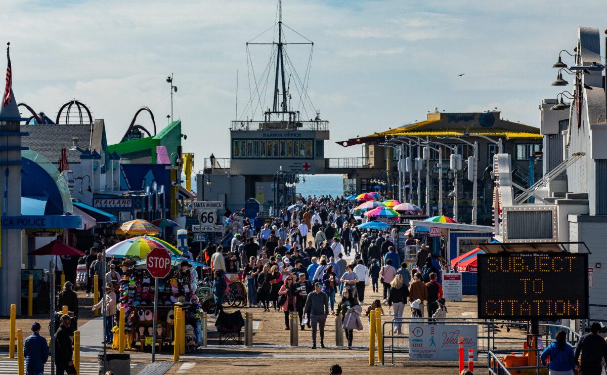 Santa Monica Pier in Santa Monica, Calif., on Jan. 19, 2023. (John Fredricks/The Epoch Times)