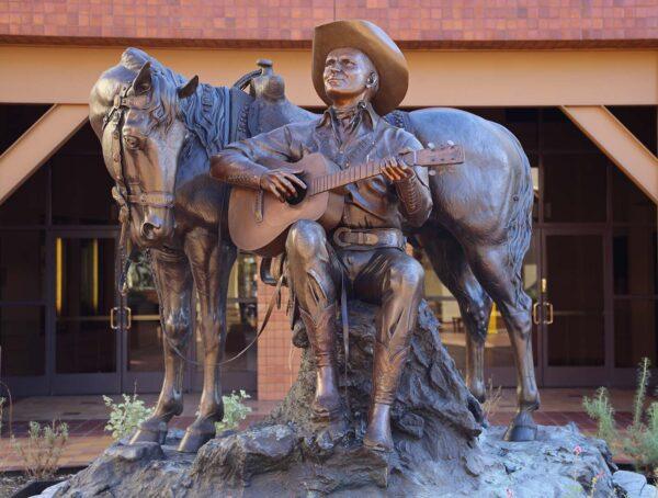 A statue of Gene Autry and his horse Champion are displayed at the Autry Museum of the American West in Los Angeles, California. (Kilmer Media/Shutterstock)