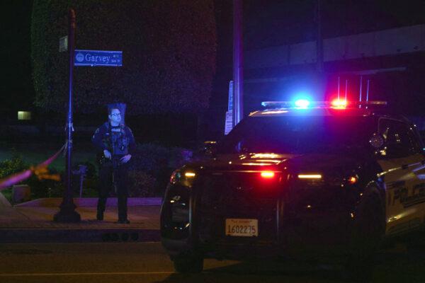 Police respond to a shooting with multiple casualties in the Monterey Park area of Los Angeles, California, on Jan. 21, 2023. (Allison Dinner/Reuters)
