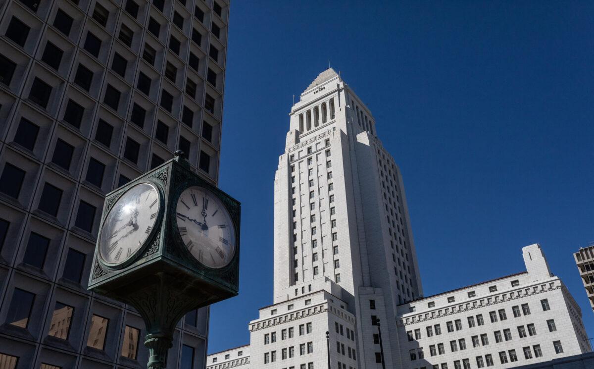 City Hall in Los Angeles, Calif., on Jan 27, 2023. (John Fredricks/The Epoch Times)