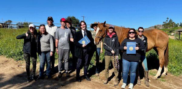 Ride Above Disability staff and volunteers receive recognition from the Office of San Diego County Supervisor Joel Anderson. (Courtesy of the Office of San Diego County Supervisor Joel Anderson)