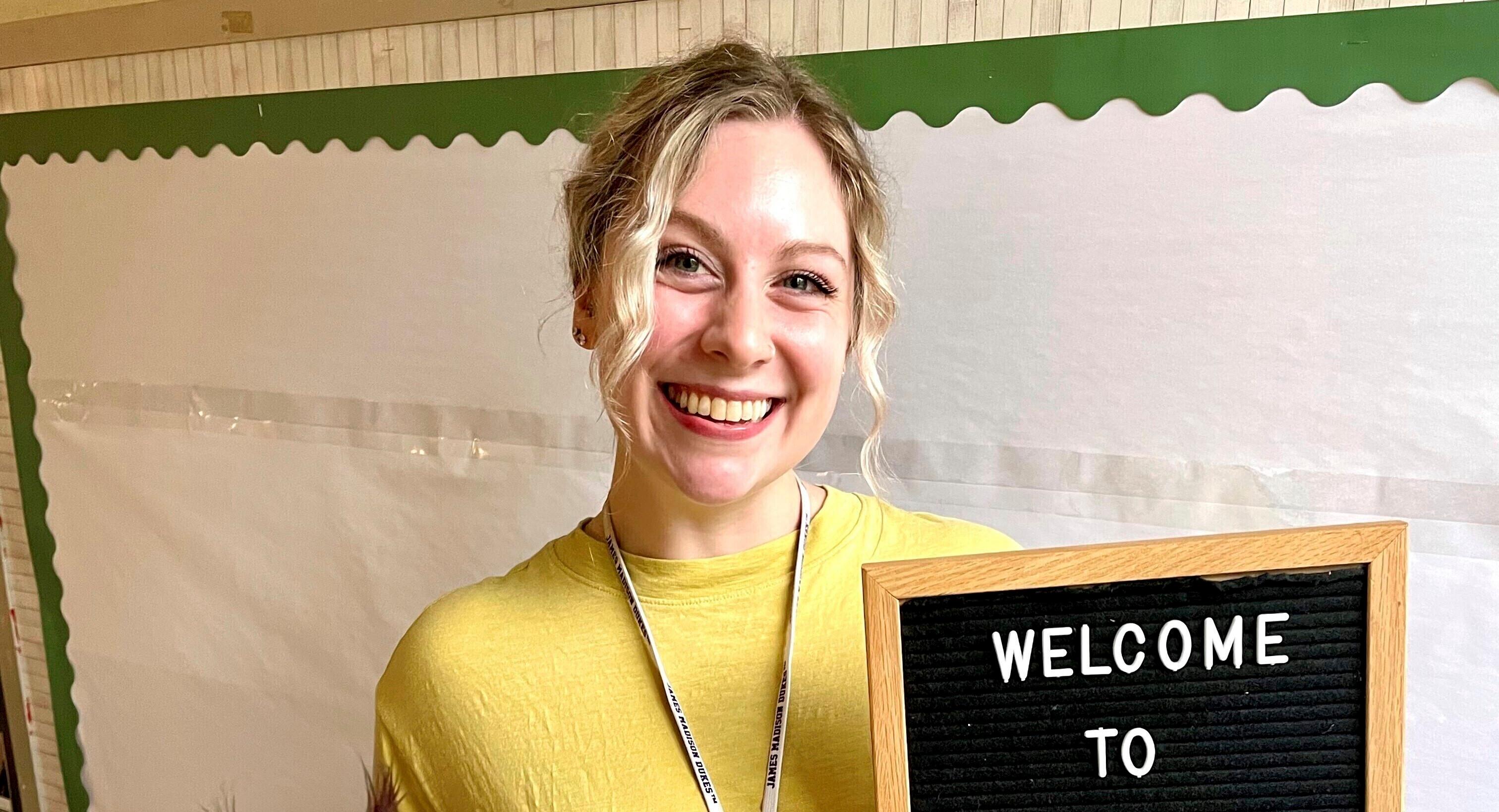 Abigail Zwerner, a first-grade teacher at Richneck Elementary School in Newport News, Va., inside her classroom in a file photo. (Family of Abigail Zwerner via AP)