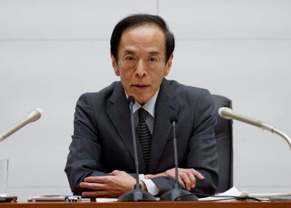 Bank of Japan Governor Kazuo Ueda attends a news conference in Tokyo on April 28, 2023. (Issei Kato/Reuters)