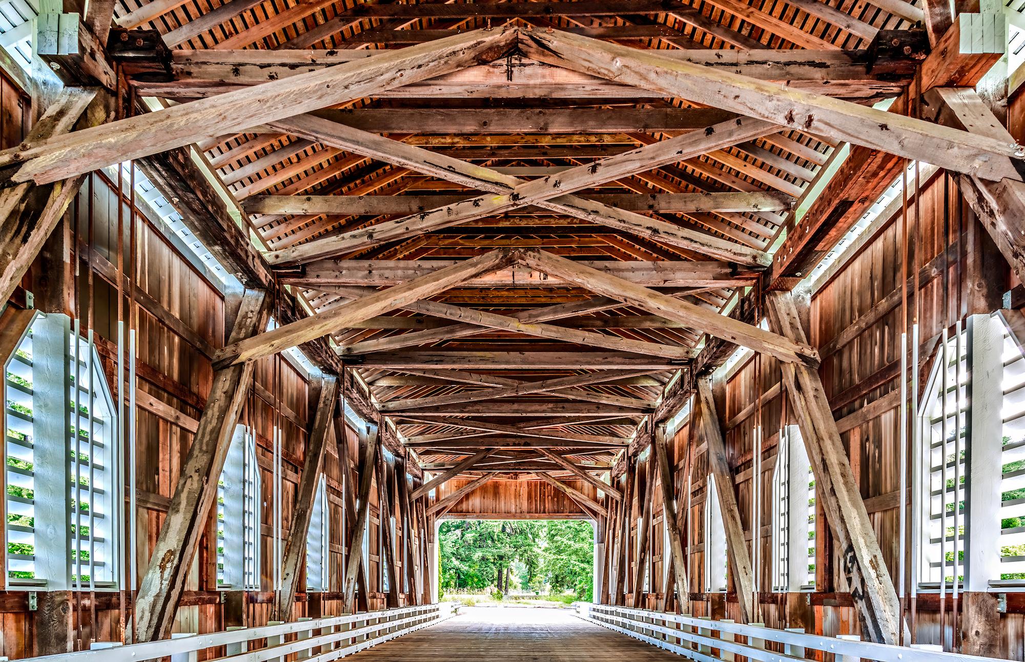 Interior of Dorena Bridge near Dorena Lake, Ore. (Maria Coulson)