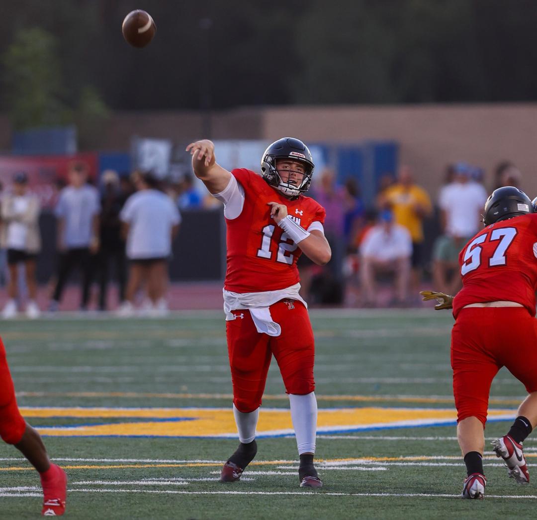 Senior quarterback Jack Stupin (C) from Tustin High School in Orange County, California. (Courtesy of Caesar Ocular)