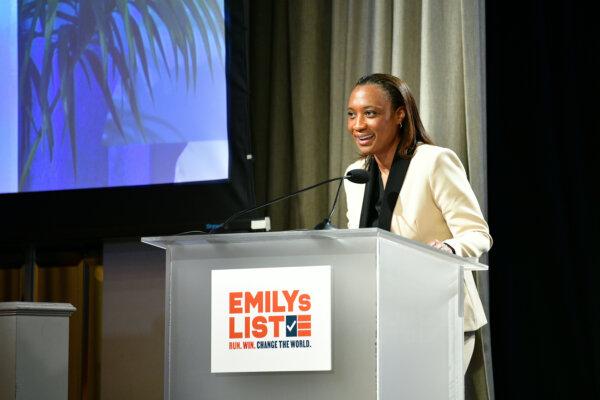 Then EMILY's List President Laphonza Butler speaks onstage during EMILY's List's 2023 Pre-Oscars Breakfast at The Beverly Hilton in Beverly Hills, Calif., on March 7, 2023. (Araya Doheny/Getty Images for EMILY's List)