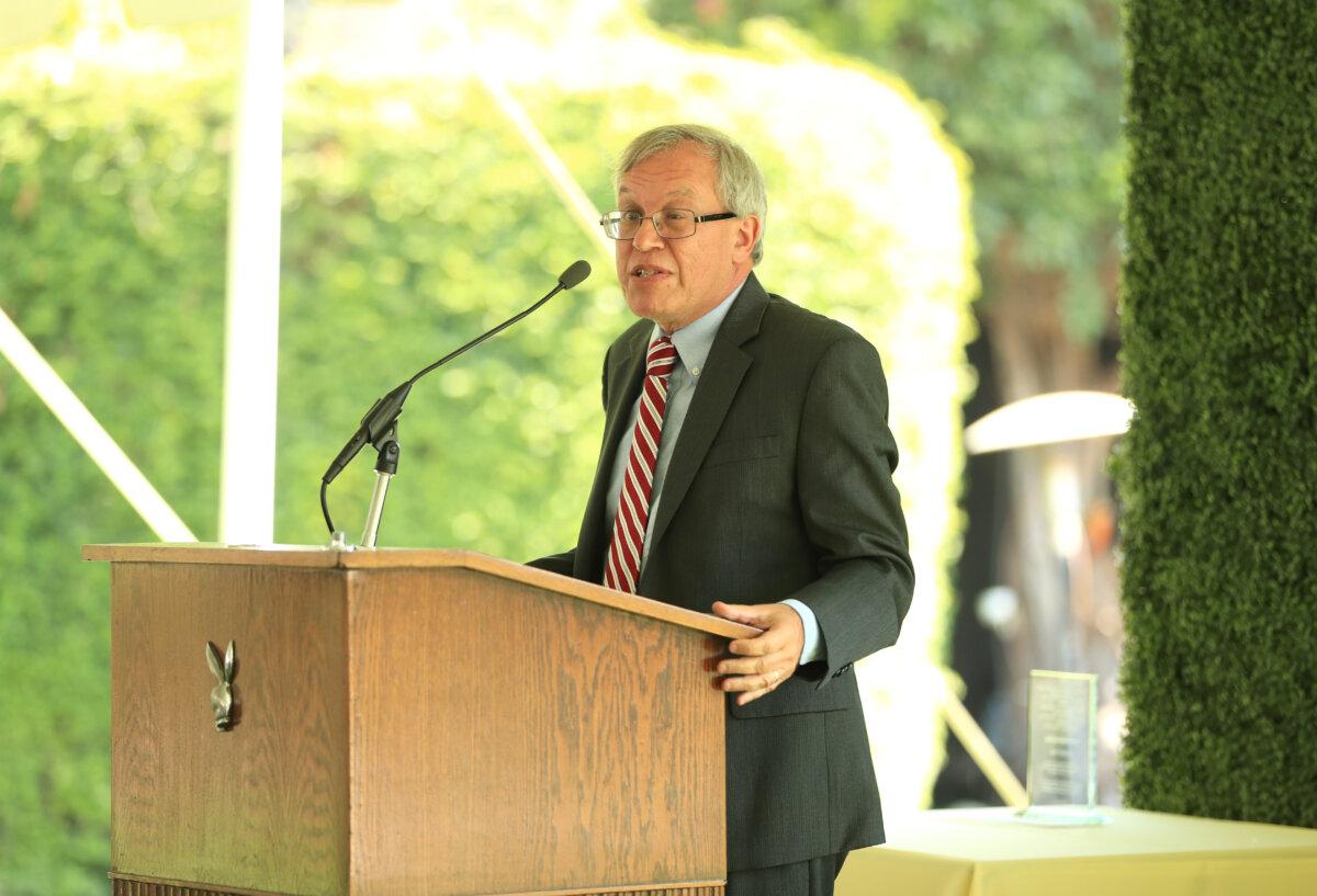 Erwin Chemerinsky speaks onstage at Hugh M. Hefner First Amendment Awards honoring 2017 recipients at The Playboy Mansion in Los Angeles on Aug. 7, 2017. (Christopher Polk/Getty Images for Hugh M. Hefner Foundation)