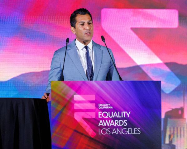 California Assembly Speaker Robert Rivas speaks on stage at the Los Angeles Equality Awards at The Westin Bonaventure Rooftop in Los Angeles on Oct. 14, 2023. (Rich Polk/Getty Images for Equality California)