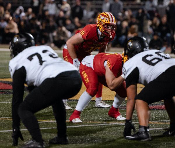 Senior linebacker Jack Matranga (18) plays for Mission Viejo High School's football team. (Courtesy of Anthony Miller)