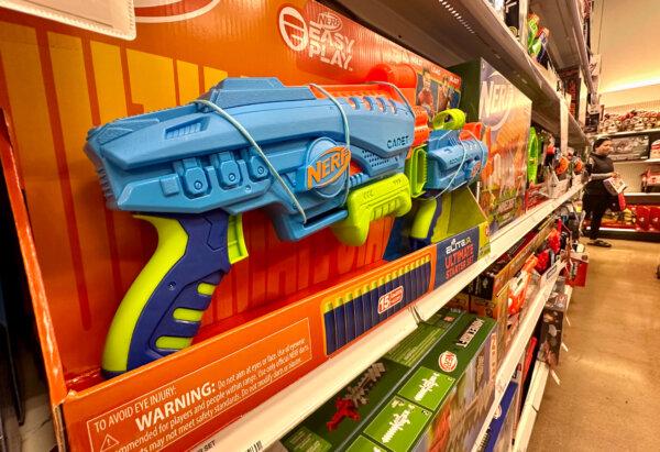 Toys line the shelves of a store in Costa Mesa, Calif., on Dec. 7, 2023. (John Fredricks/The Epoch Times)