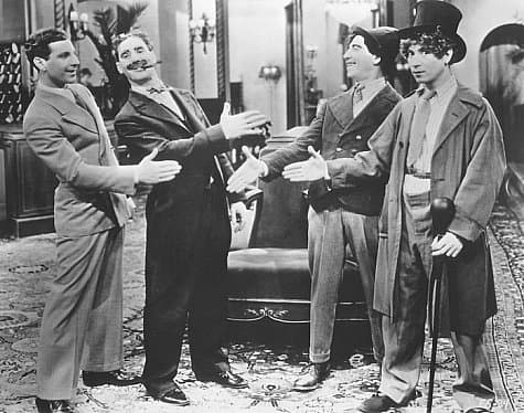 The Marx brothers (L–R): Zeppo, Groucho, Chico, and Harpo, in “The Cocoanuts.” (Paramount Pictures)