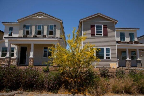 Single-family units by KB Home under construction in the community of Valley Center, Calif., on June 3, 2021. (Mike Blake/Reuters)