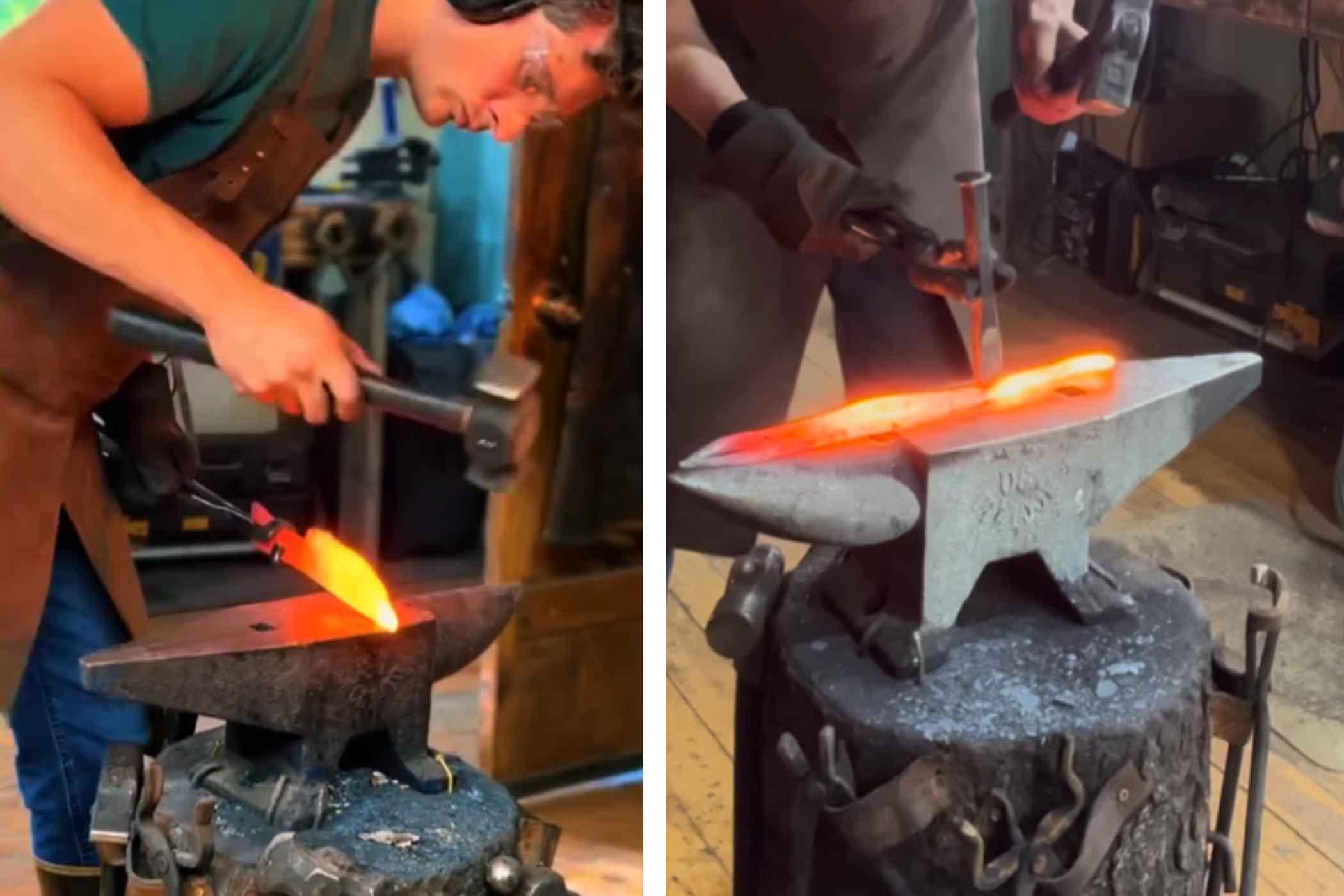 Mr. Barrett forges blades in his shop. (Courtesy of <a href="https://www.barrett-knives.com/">Trevor Barrett</a>)