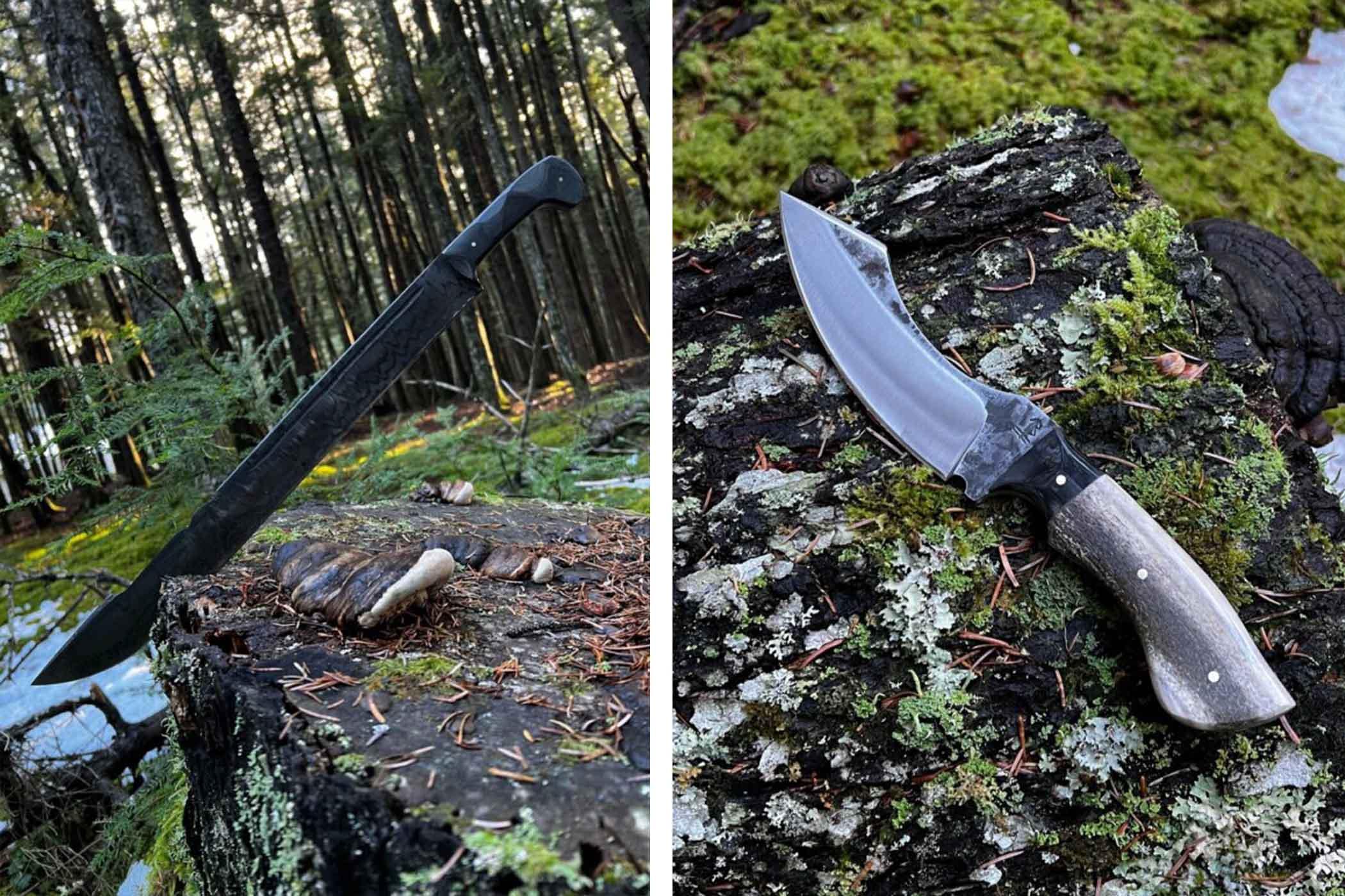 (Left) "Champion Machete"; (Right) "Denali." (Courtesy of <a href="https://www.barrett-knives.com/">Trevor Barrett</a>)