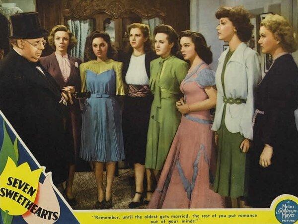 Lobby card for the 1942 film "Seven Sweethearts." (MovieStillsDB)