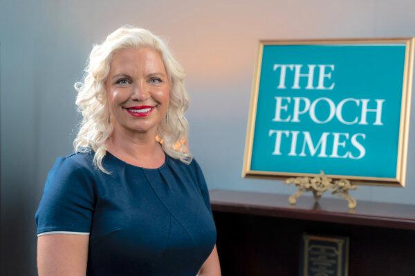 Kate Monroe, a Marine veteran and businesswoman, appears on a recent episode of EpochTV’s “California Insider.” (Taras Dubenets/The Epoch Times)