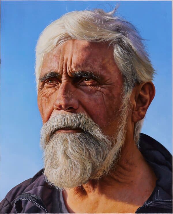 “Worries (Self-Portrait)” by Phillippe Lhuillier of France. Oil on canvas; 39 2/8 inches by 31 7/8 inches. (NTD International Figure Painting Competition)