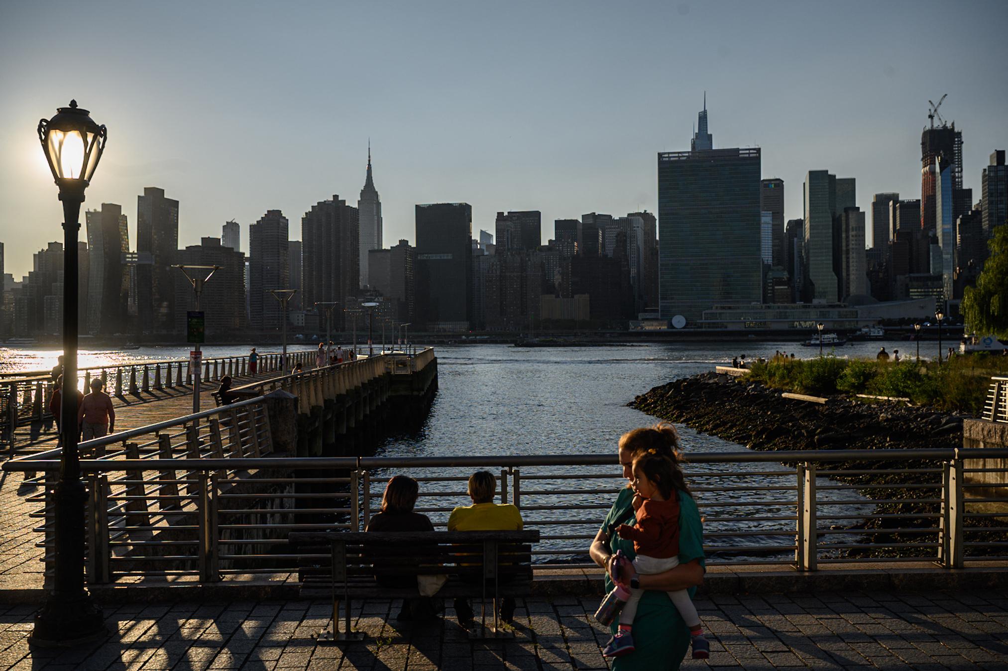 A view from Queens of the United Nations headquarters and the city skyline of New York, on Sept. 19, 2023, (Ed Jones/AFP via Getty Images)