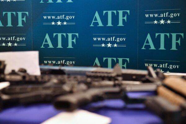 Weapons seized in federal law enforcement actions are displayed at the Bureau of Alcohol, Tobacco, Firearms, and Explosives (ATF) field office in Glendale, Calif., in a file photo. (Robyn Beck/AFP via Getty Images)