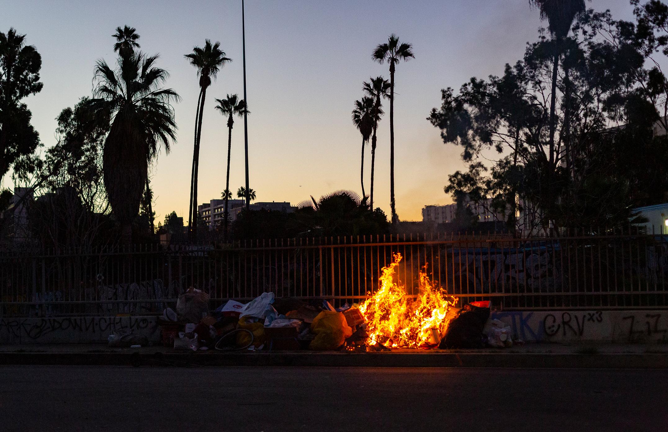 Number of Fires Set by Homeless People Hits 38 a Day in Los Angeles
