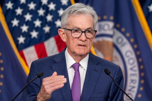Federal Reserve Board Chair Jerome Powell speaks during a news conference about the Federal Reserve's monetary policy at the Federal Reserve in Washington on Jan. 31, 2024. (Alex Brandon/AP Photo)