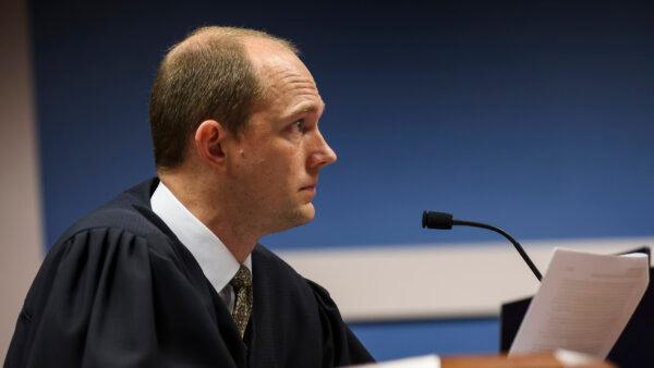 Judge Scott McAfee looks on during a hearing in the case of the State of Georgia v. Donald John Trump on February 13, 2024 at the Fulton County Courthouse in Atlanta, Georgia.(Alyssa Pointer-Pool/Getty Images)