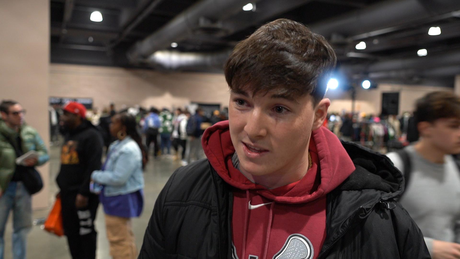 Shoes retailer Henry Hill at Sneaker Con in Philadelphia, Pa., on Feb. 17, 2024. (William Huang/The Epoch Times)