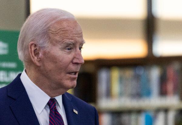 President Joe Biden speaks in Culver City, Calif., on Feb. 21, 2024. (John Fredricks/The Epoch Times)