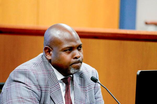 Witness and attorney Terrence Bradley testifies during a hearing in the case of the State of Georgia v. Donald John Trump at the Fulton County Courthouse in Atlanta on Feb. 27, 2024. (Brynn Anderson/Pool via Getty Images)