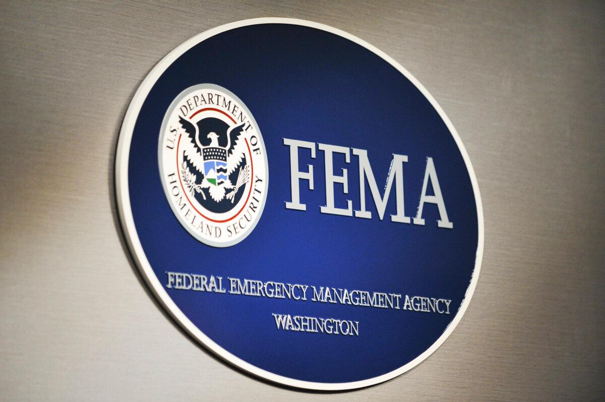 The logo of the Federal Emergency Management Agency (FEMA) is seen at its headquarters in Washington in this file photo. (Mandel Ngan/AFP via Getty Images)