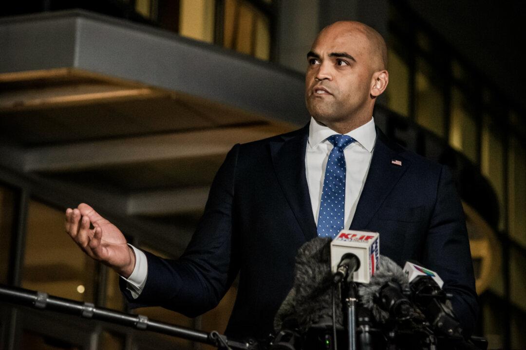 Rep. Colin Allred (D-Texas) speaks to reporters following a special service in Southlake, Texas, on Jan. 17, 2022.(Emil Lippe/Getty Images)