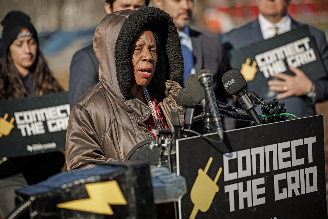 Rep. Sheila Jackson Lee (D-Texas) speaks during a news conference outside the U.S. Capitol with members of the Texas delegation to introduce legislation on Feb. 14, 2024. (Chip Somodevilla/Getty Images)