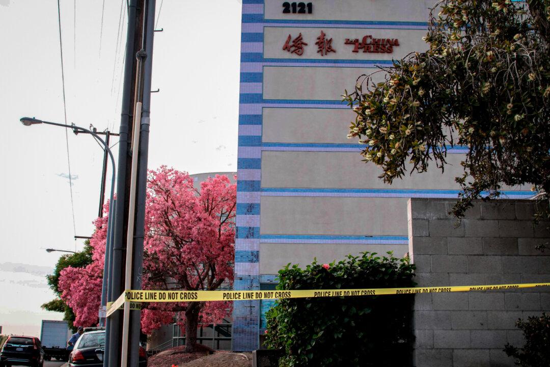 The China Press building in Alhambra, Calif., on Nov. 16, 2018. Xie Yining, founder and chairman of China Press, was shot to death inside the publication’s office on Nov. 16, 2018. (Linda Jiang/The Epoch Times)