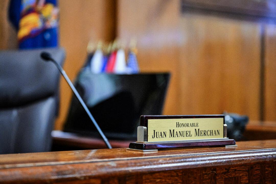 Judge Juan Manuel Merchan's courtroom at Manhattan Criminal Court in New York City on March 12, 2024. (Angela Weiss/AFP via Getty Images)