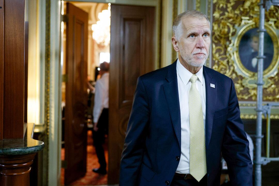 Sen. Thom Tillis (R-N.C.) departs from a luncheon with Senate Republicans at the U.S. Capitol on June 1, 2023. (Anna Moneymaker/Getty Images)