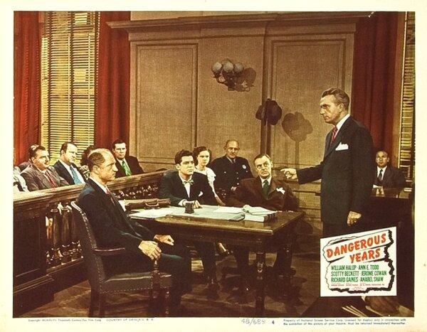 A lobby card from the film “Dangerous Years” (1947). (MovieStillsDB)