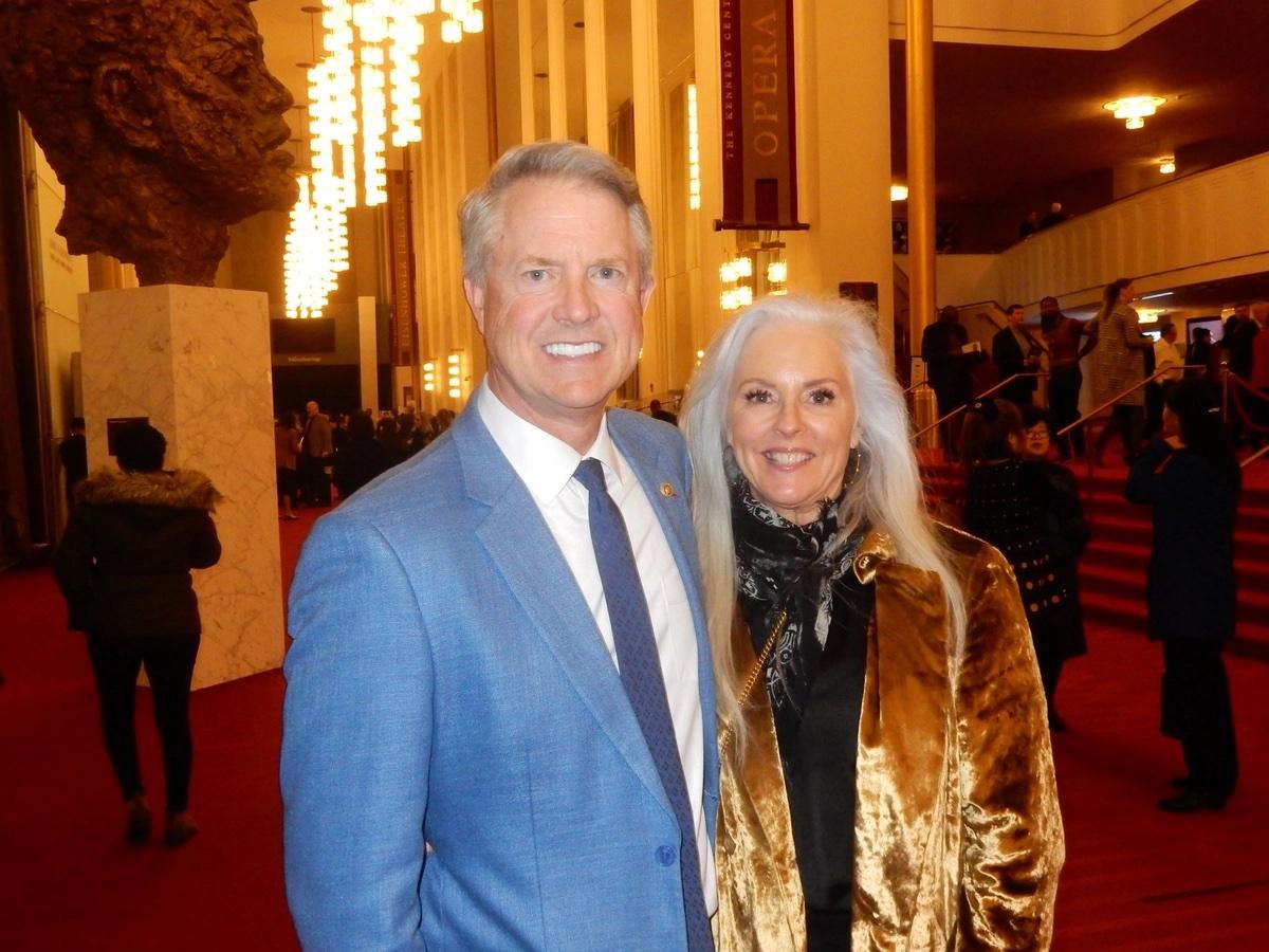 Sen. Roger Marshall and his wife, Laina, enjoyed Shen Yun's evening performance at the Kennedy Center Opera House, in Washington, D.C., on Jan. 31, 2024. (Weiyong Zhu/The Epoch Times)