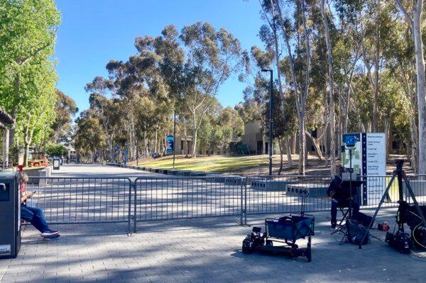The University of California–San Diego campus after law enforcement evacuated a pro-Palestinian encampment, in San Diego on May 6, 2024. (Courtesy of Philip Zhu)