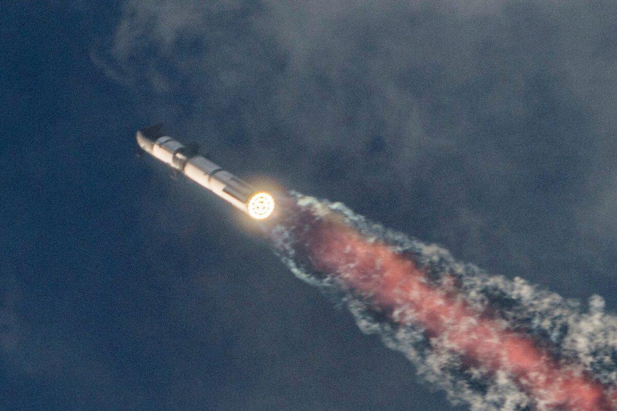 SpaceX's next-generation Starship spacecraft, atop its powerful Super Heavy rocket, lifts off on its third launch from the company's Boca Chica launchpad on an uncrewed test flight near Brownsville, Texas, on March 14, 2024. (Cheney Orr/Reuters)