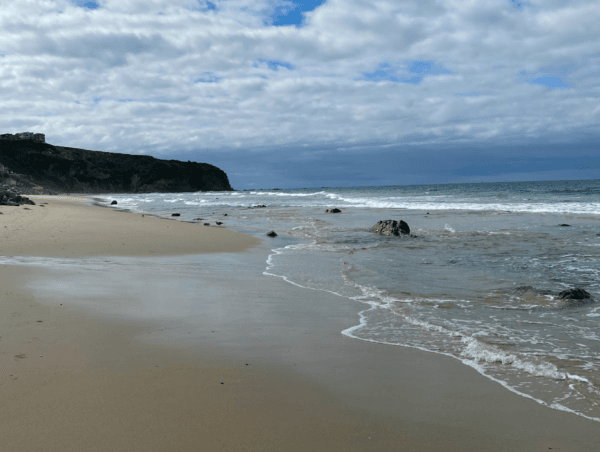 A view of the south side of Strand Beach in Dana Point, Calif., on April 6, 2024. (Kimberly Hayek/The Epoch Times)