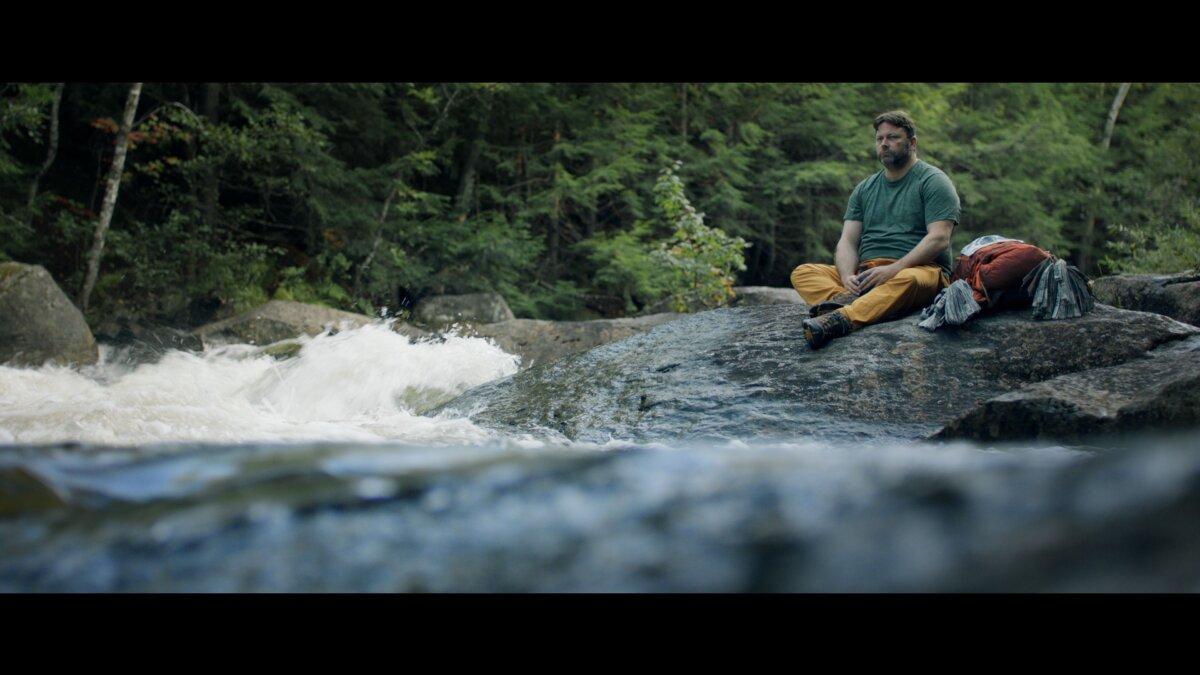 Sgt. George Eshleman (Angus Benfield) rests along the Appalachian Trail, in “The Keeper.” (LAMA Entertainment)