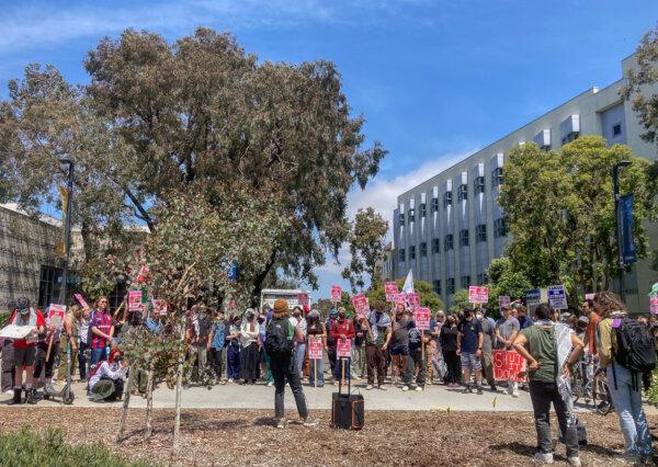 People participate in a pro-Palestinian strike at the University of California–San Diego on June 3, 2024. (Courtesy of Philip Zhu)