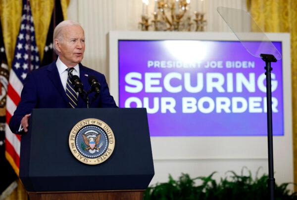 President Joe Biden delivers remarks on an executive order limiting asylum, in the White House on June 4, 2024. (Kevin Dietsch/Getty Images)