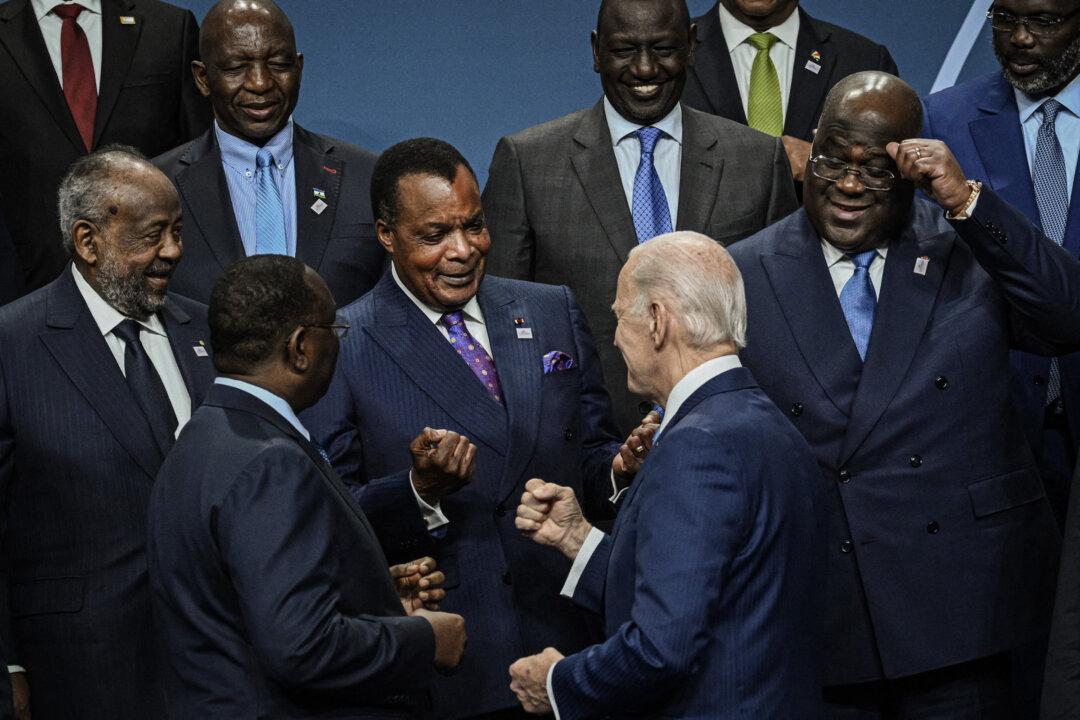 U.S. President Joe Biden participates in a photo with the leaders of the U.S.-Africa Leaders Summit in Washington on Dec. 15, 2022. (Brendan Smialowski/AFP via Getty Images)